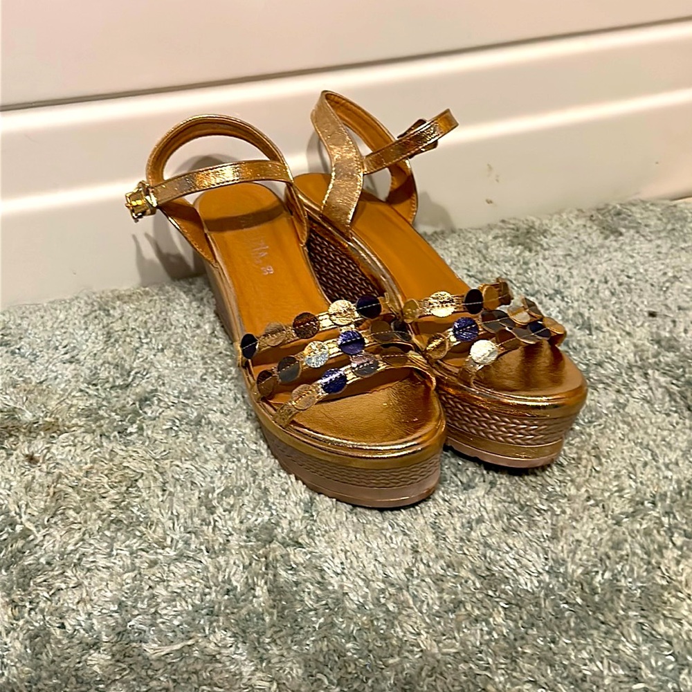 Patrizia Rose Gold Wedges
